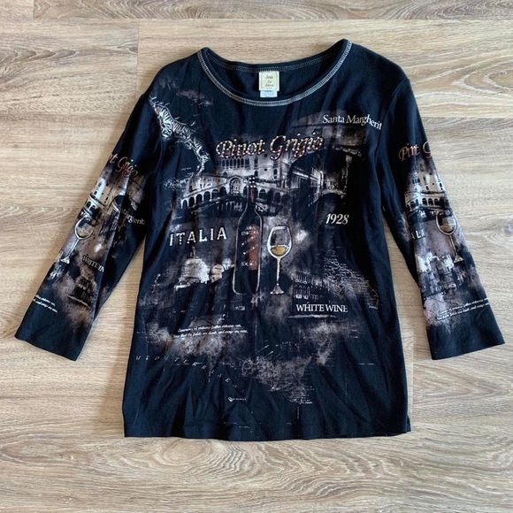 Vintage Tops - Vintage Y2K funky wine top